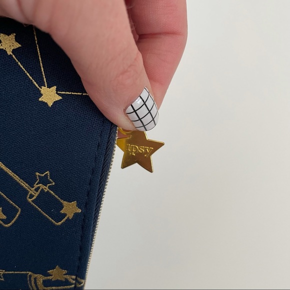 ipsy Bags Ipsy Navy Blue And Gold Stars Makeup Bag Poshmark